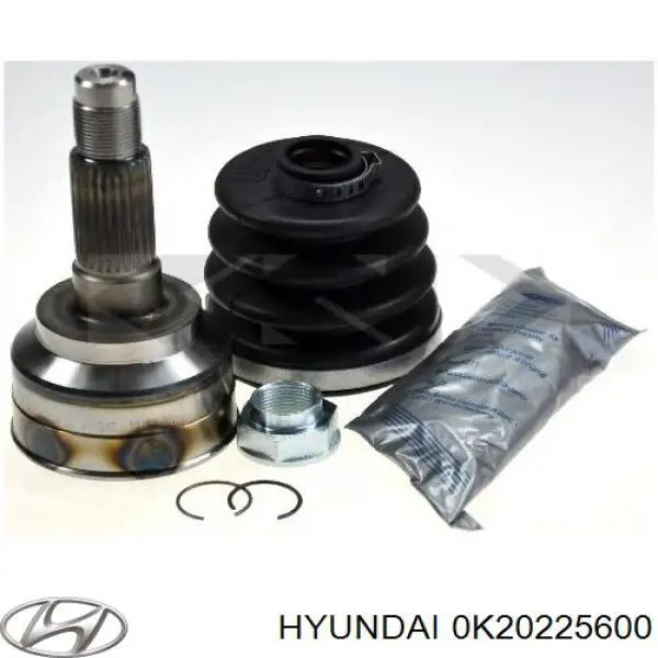 0K20225600 Hyundai/Kia árbol de transmisión delantero izquierdo