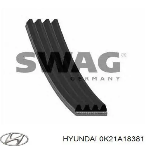 Correa de alternador 0K21A18381 Hyundai/Kia