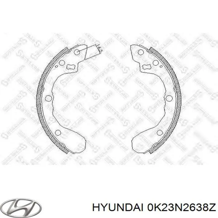 0K23N2638Z Hyundai/Kia zapatas de frenos de tambor traseras