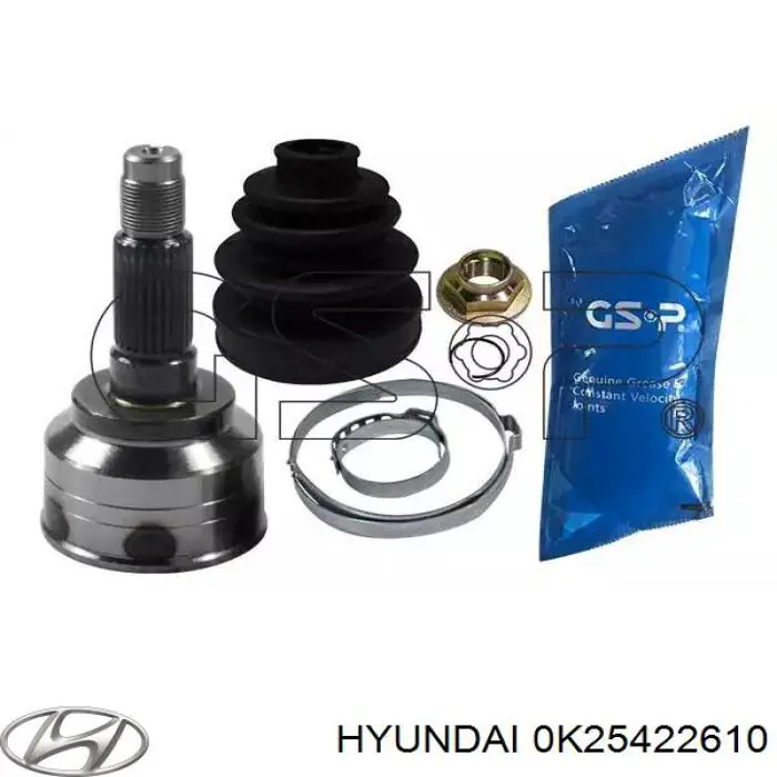 0K25422610 Hyundai/Kia árbol de transmisión delantero derecho