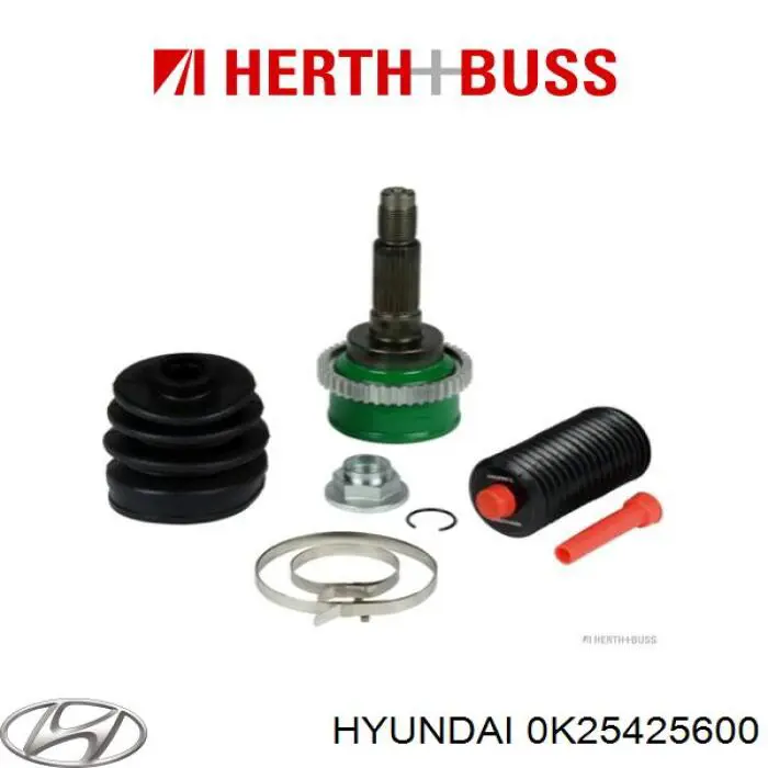 0K25425600 Hyundai/Kia árbol de transmisión delantero izquierdo