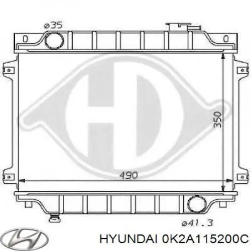 0K2A115200C Hyundai/Kia radiador refrigeración del motor