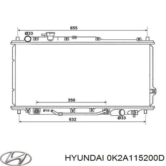 0K2A115200D Hyundai/Kia radiador
