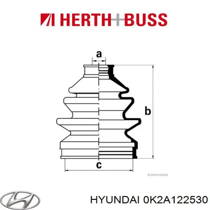 0K2A122530 Hyundai/Kia fuelle, árbol de transmisión delantero exterior