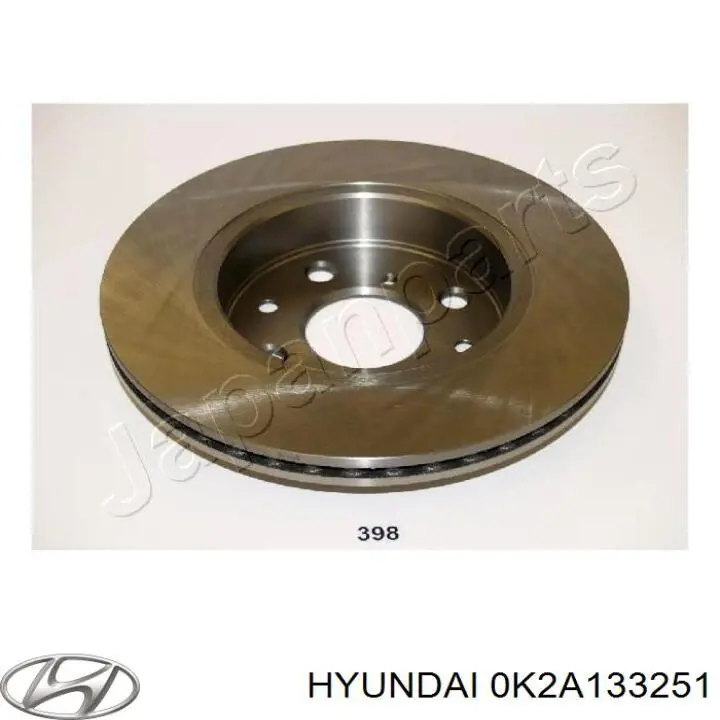 0K2A133251 Hyundai/Kia freno de disco delantero