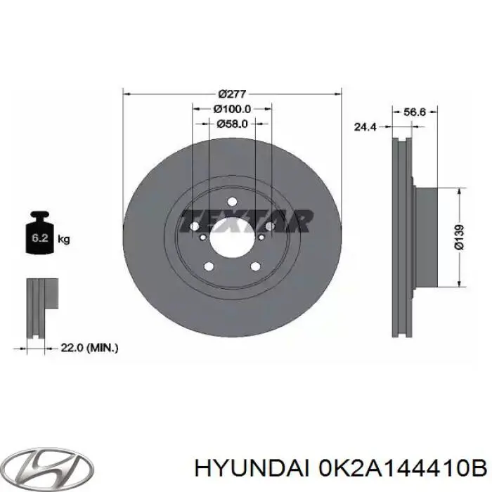 OK2A144410E Hyundai/Kia cable de freno de mano trasero derecho