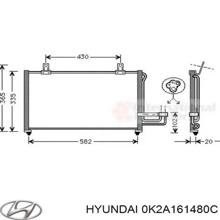 Aire acondicionado capacitor Hyundai/Kia 0K2A161480C precio, desde 55,18 EUR