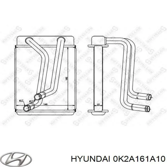 Comprar 0K2A161A10A Hyundai/Kia Radiador calefacción