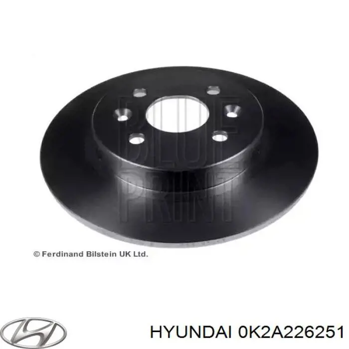 0K2A226251 Hyundai/Kia disco de freno trasero