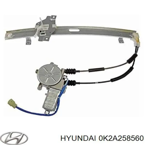 0K2A258560 Hyundai/Kia mecanismo de elevalunas, puerta delantera derecha