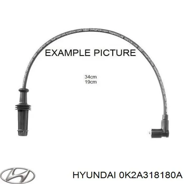 0K2A318180A Hyundai/Kia cable de encendido, cilindro №3