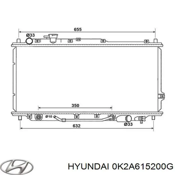 0K2A615200G Hyundai/Kia radiador refrigeración del motor