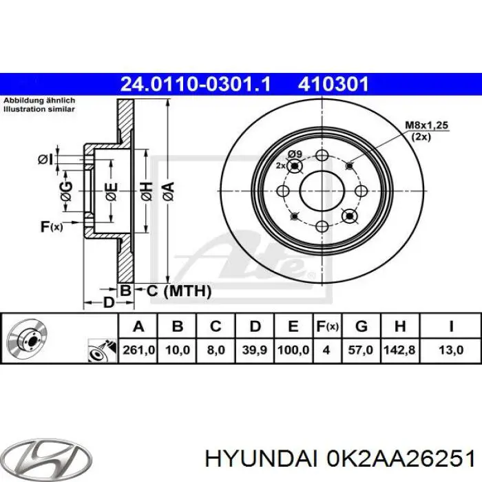 Comprar 0K2AA26251 Hyundai/Kia Disco de freno trasero