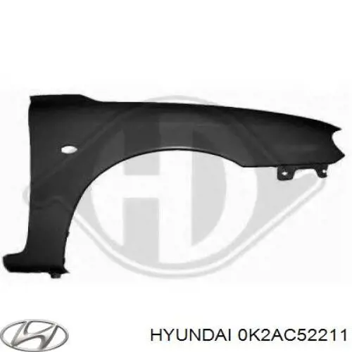 0K2AC52211 Hyundai/Kia guardabarros delantero izquierdo