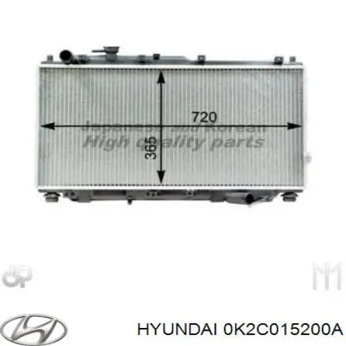 0K2C015200A Hyundai/Kia radiador refrigeración del motor