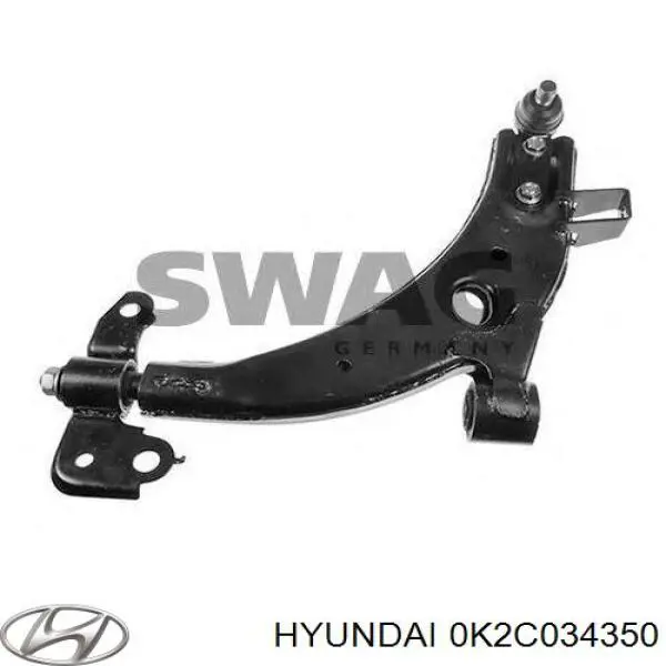 0K2C034350 Hyundai/Kia barra oscilante, suspensión de ruedas delantera, inferior izquierda