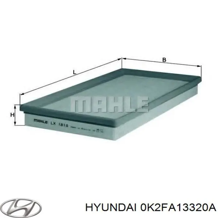 0K2FA13320A Hyundai/Kia filtro de aire