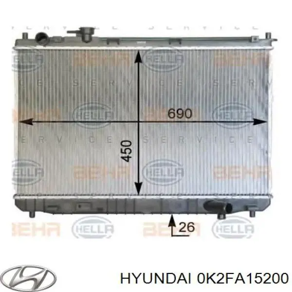 Comprar 0K2FA15200 Hyundai/Kia Radiador de auto