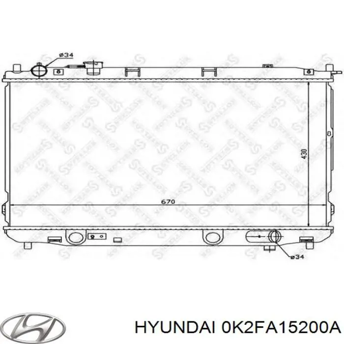 0K2FA15200A Hyundai/Kia radiador refrigeración del motor