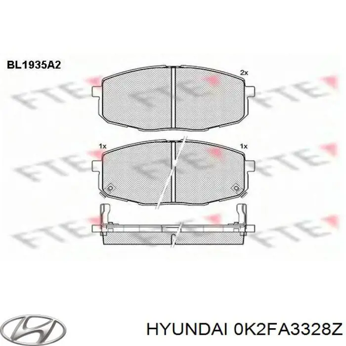 0K2FA3328Z Hyundai/Kia pastillas de freno delanteras