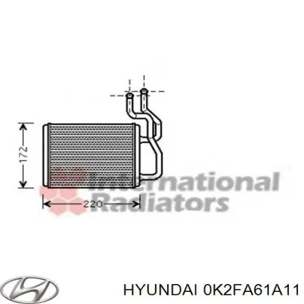 0K2FA61A11 Hyundai/Kia radiador de calefacción