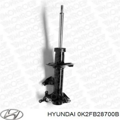 Amortiguador trasero derecho Hyundai/Kia 0K2FB28700B