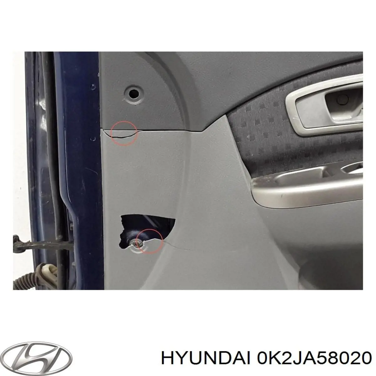0K2JA58020 Hyundai/Kia puerta delantera derecha