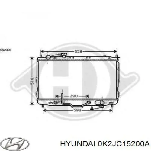 0K2JC15200A Hyundai/Kia radiador refrigeración del motor