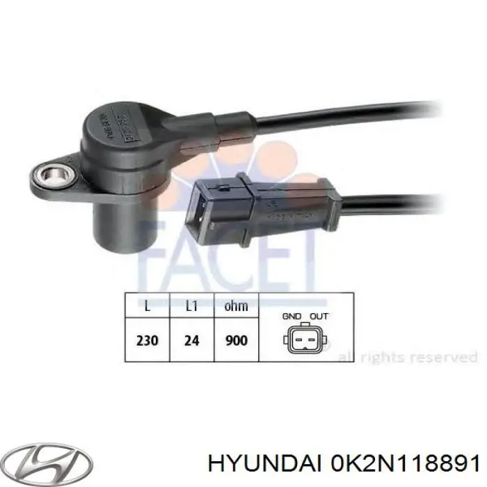 0K2N118891 Hyundai/Kia sensor de cigüeñal