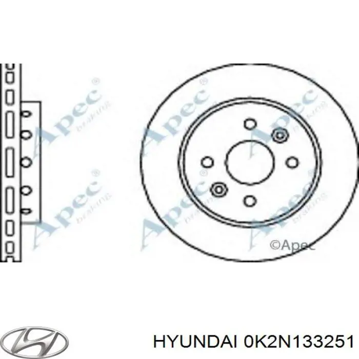 Comprar 0K2N133251 Hyundai/Kia Freno de disco delantero