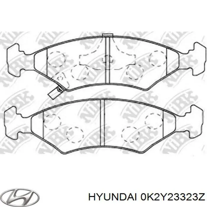 0K2Y23323Z Hyundai/Kia pastillas de freno traseras