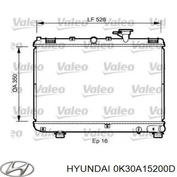 0K30A15200D Hyundai/Kia radiador refrigeración del motor