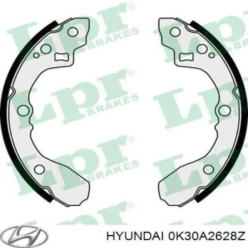 0K30A2628Z Hyundai/Kia zapatas de frenos de tambor traseras