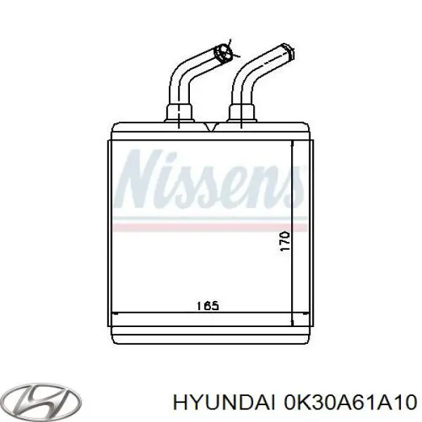 0K30A61A10 Hyundai/Kia radiador calefacción