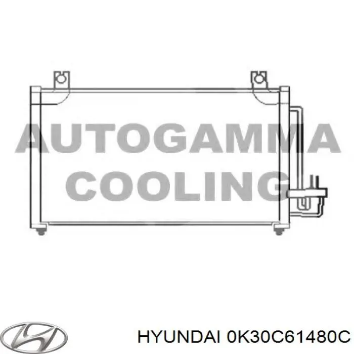 0K30C61480C Hyundai/Kia condensador aire acondicionado