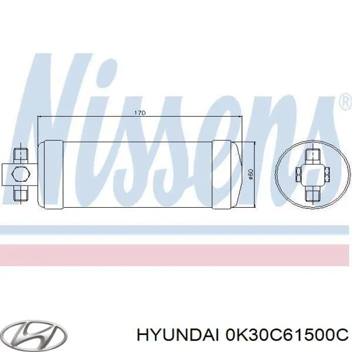 0K30C61500C Hyundai/Kia receptor-secador del aire acondicionado