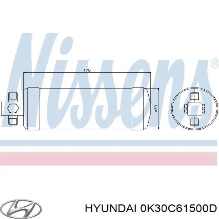 0K30C61500D Hyundai/Kia receptor-secador del aire acondicionado