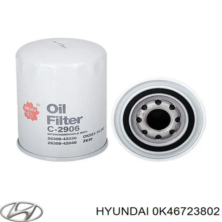 0K46723802 Hyundai/Kia filtro de aceite