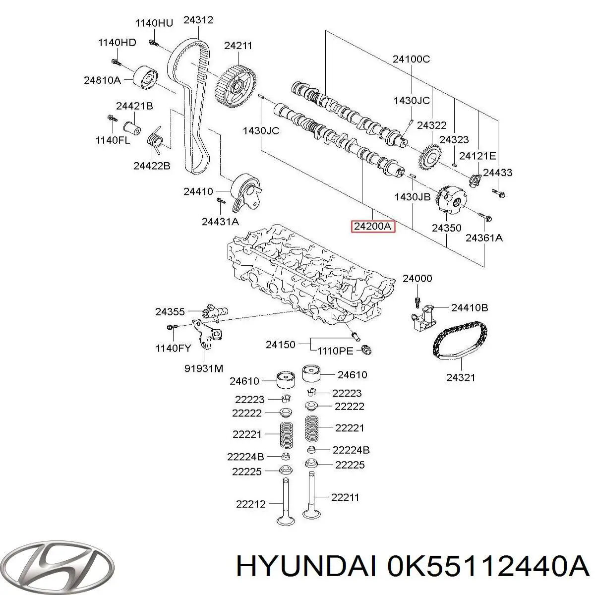 Árbol de levas escape para Hyundai Terracan (HP)
