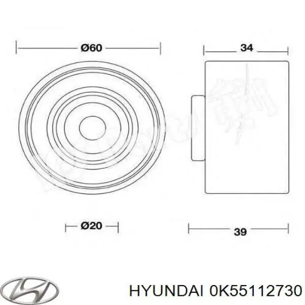 OK55112730A Hyundai/Kia Polea tensora intermedio de correa dentada