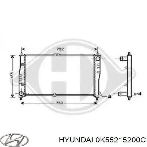 0K55215200C Hyundai/Kia radiador