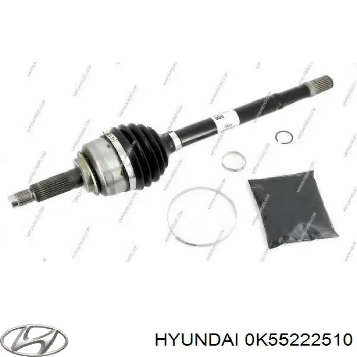 0K55222510 Hyundai/Kia árbol de transmisión delantero derecho