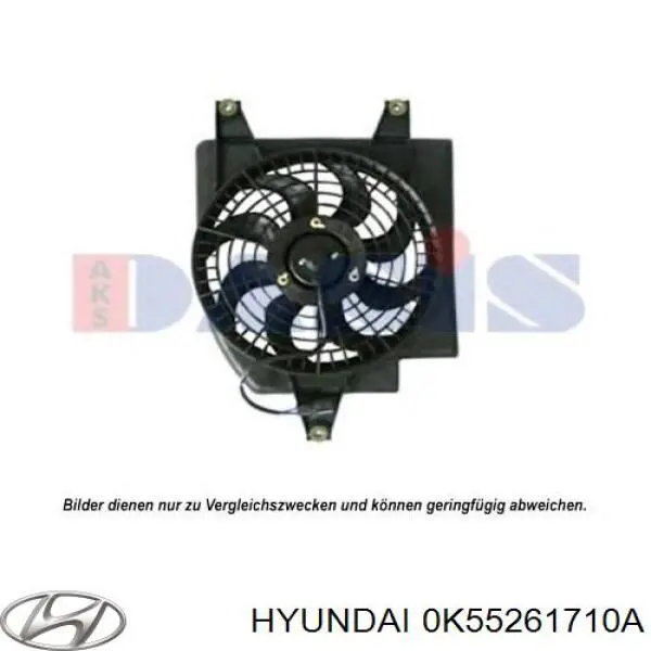 0K55561710 Hyundai/Kia difusor de radiador, aire acondicionado, completo con motor y rodete