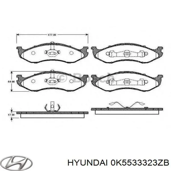 0K5533323ZB Hyundai/Kia pastillas de freno delanteras