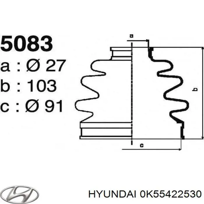 Comprar 0K55422530 Hyundai/Kia Fuelle de palier delantero exterior