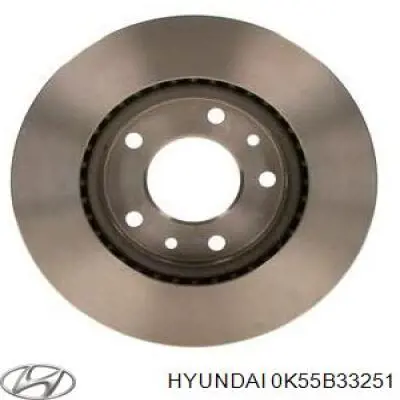 0K55B33251 Hyundai/Kia disco de freno delantero
