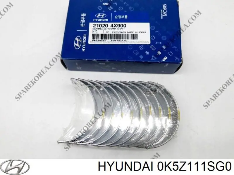 0K5Z111SG0 Hyundai/Kia juego de cojinetes de cigüeñal, estándar, (std)