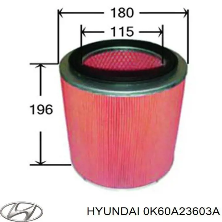 0K60A23603A Hyundai/Kia Filtro de aire de motor