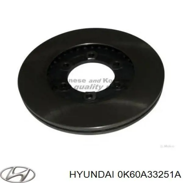 0K60A33251A Hyundai/Kia disco de freno delantero