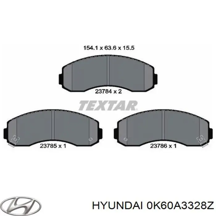 Pastillas freno delanteras Hyundai/Kia 0K60A3328Z precio, desde 25,05 EUR